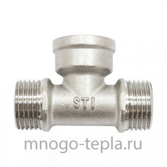 Тройник ¾" Н-В-Н никелированный латунный, резьбовой - №1