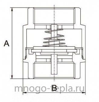 Обратный клапан 1 1/4 ГГ TIM JH-1013 с металлическим штоком - №1