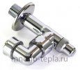 Кран для полотенцесушителя хромированный 1" НГ х 1/2" Ш TIM K10-NFM024 поворотный, угловой - №2