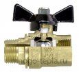 Кран шаровый 1/2" ГШ TIM (DE1201X) никелированный усиленный прямой - рычаг - №4