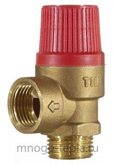 Предохранительный клапан 1/2" НР TIM BL22MF-K-3 (3 бар) красный - №1