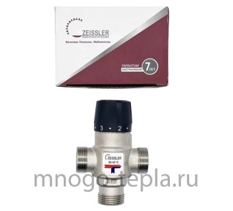 Термостатический смесительный клапан ZEISSLER ZSm.412.164305, подсоединение 3/4" НР, регулировка температуры 20-43°С, KV 1.6 - №1