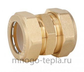 Муфта обжимная прямая никелированная, 15 х 15 мм, TIM ZTI.613.001515N для труб гофрированных из нержавеющей стали - №1