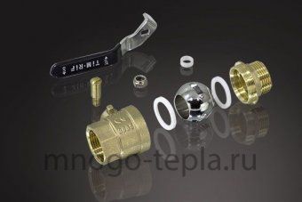 Кран шаровый 3/4" ГГ TIM (DE1219X) никелированный усиленный прямой - бабочка - №1