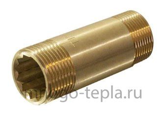 Бочонок удлинительный 1/2 (Ду 15), латунный, длина 200 мм - №1