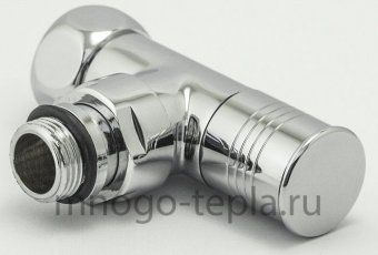 Кран для полотенцесушителя хромированный 3/4" НГ х 1/2" Ш (американка) TIM KV01-LFM032, угловой - №1