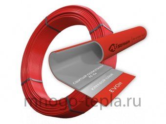 Труба из сшитого полиэтилена PE-Xa/EVOH AltStream 16х2.0 мм с кислородным барьером, бухта 100 метров, красная - №1