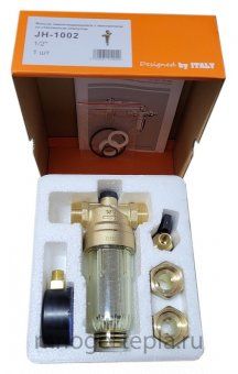 Фильтр механической очистки TIM JH-1002 - 1/2" с манометром и промывкой - №1